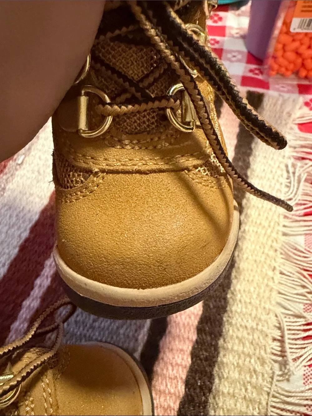 Timberland Kids Wheat Brown Lace-Up Hiking Boots